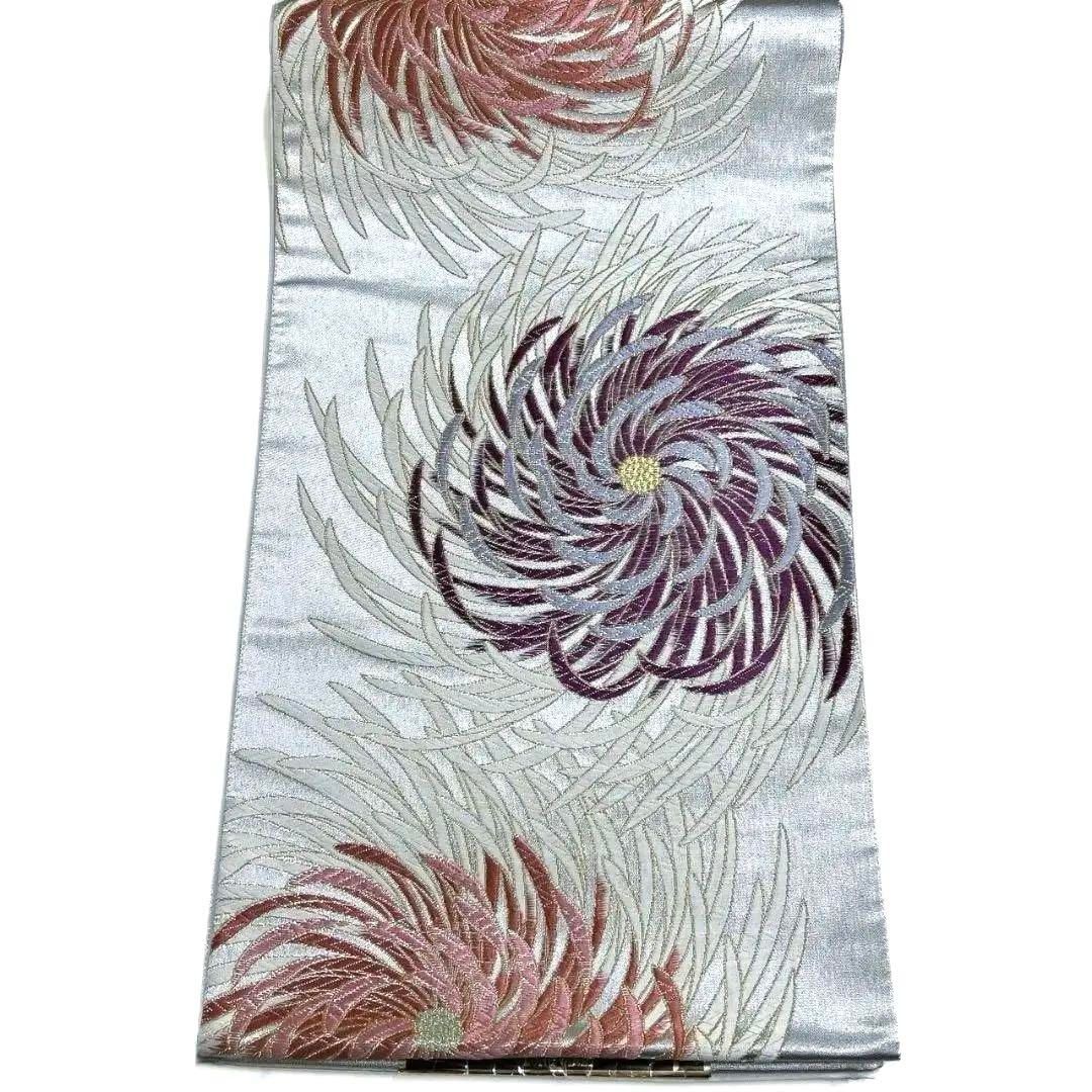 未着用 西陣織 唐織 銀地 乱菊 振袖帯 袋帯 着物 114a p - メルカリ 