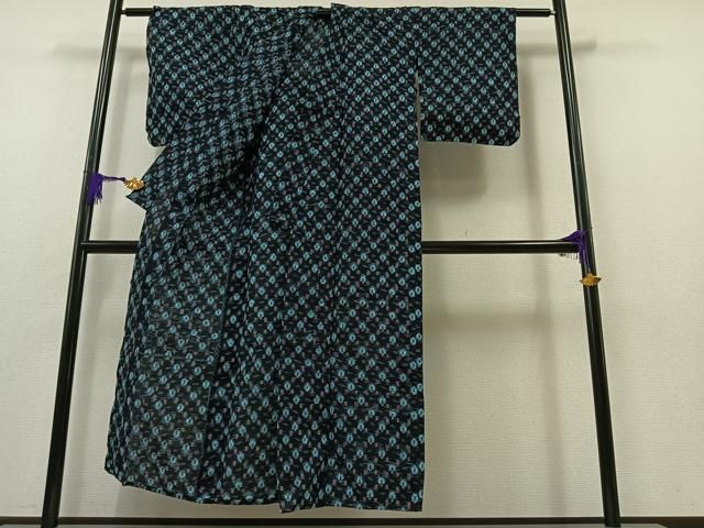 平和屋着物▽久留米絣 単衣 菱繋ぎ 綿 逸品 BAAM9395fw