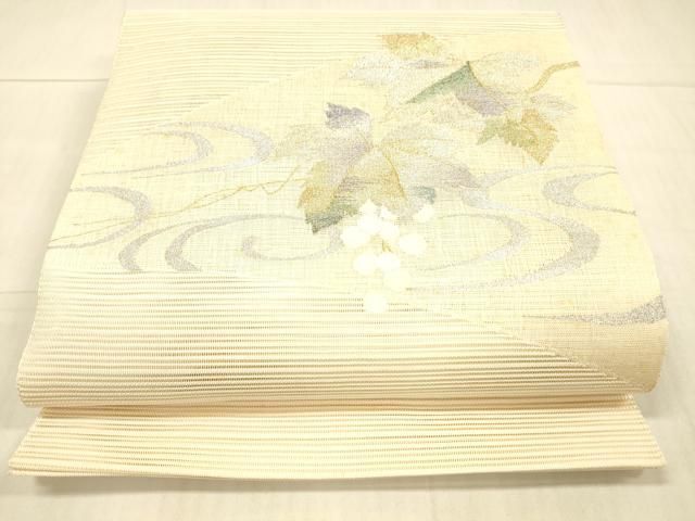8-52 夏帯 夏物 開き名古屋帯 美品 正絹 着物 絽 葉模様 8-52 夏帯 夏物 開き名古屋帯 美品 正絹 着物 絽 葉模様 - メルカリ