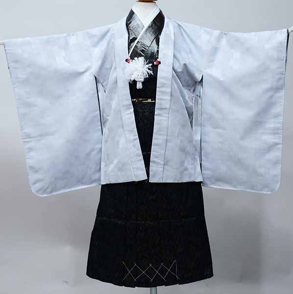 正絹お着物セット♡七五三 3歳 男の子 セット 一式 黒系 総絞り 3歳