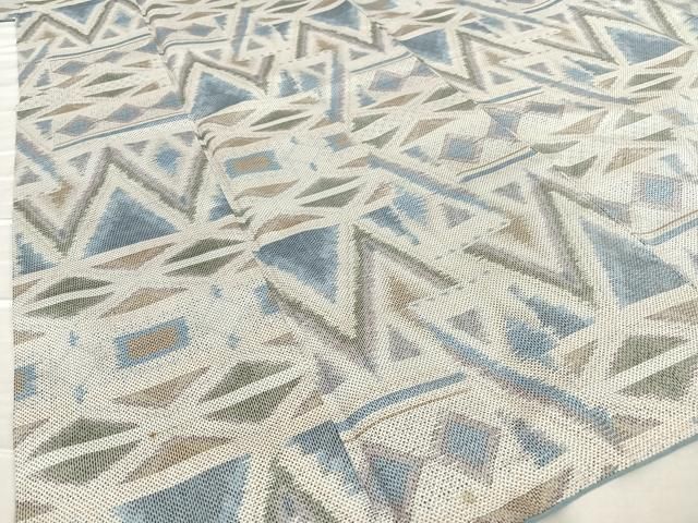 平和屋着物○本場大島紬 白大島 7マルキ 幾何学文様 正絹 逸品