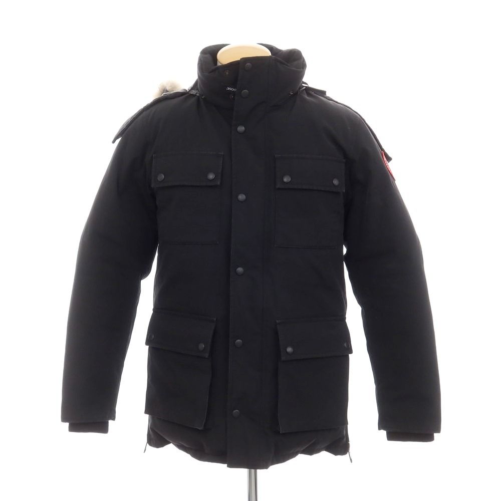 【中古】カナダグース CANADA GOOSE ポリエステルコットン ファー付き ダウンジャケット ブラック【サイズS】【メンズ】