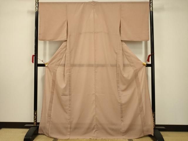 平和屋着物 夏物 色無地 紗 洗柿色 洗える着物 AABA5720sx