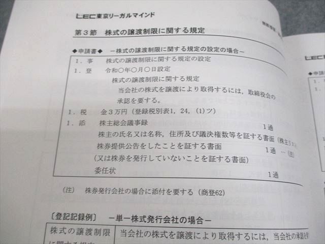 LEC東京リーガルマインド 司法書士試験 実践力PowerUp講座 商業登記法I