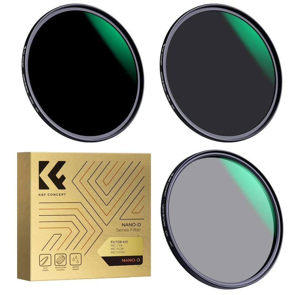 【新着商品】Ku0026F Concept 37mm CPLフィルター+ND8フィルター+ND64フィルター 3枚セット 18層コーティング 極薄 光学ガラス製【メーカー直営店】