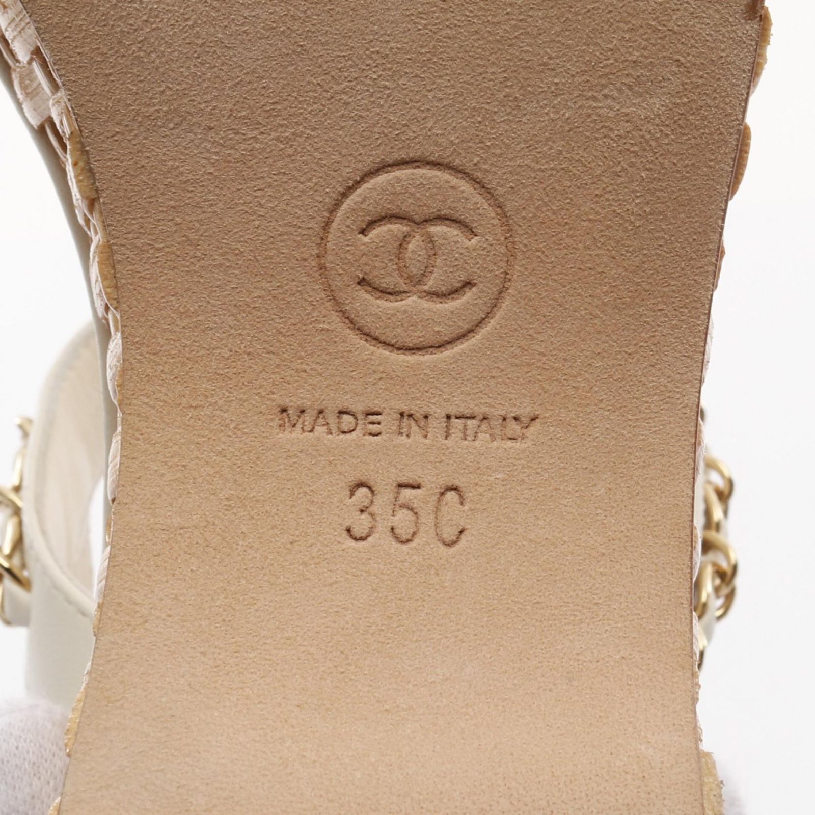 シャネル CHANEL サンダル ココマーク G35643 アイボリー レザー