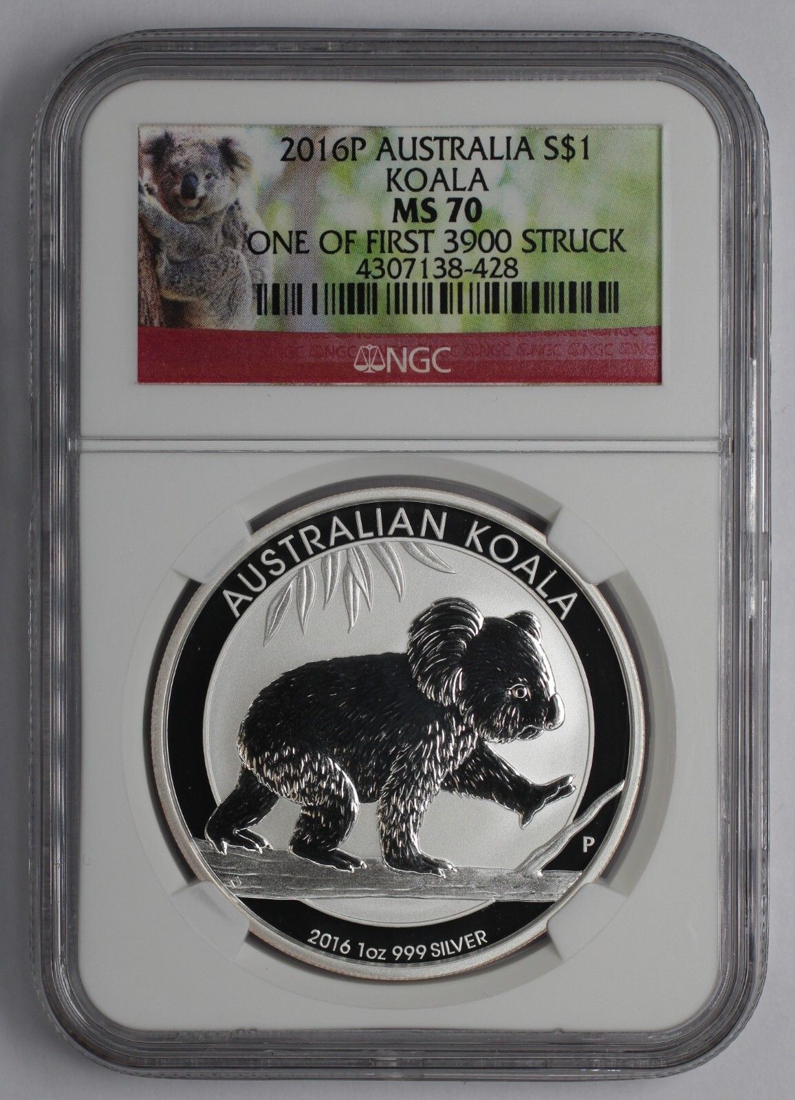 2016P Atralia Silver $1 Koala of First 3900 Struck NGC 70