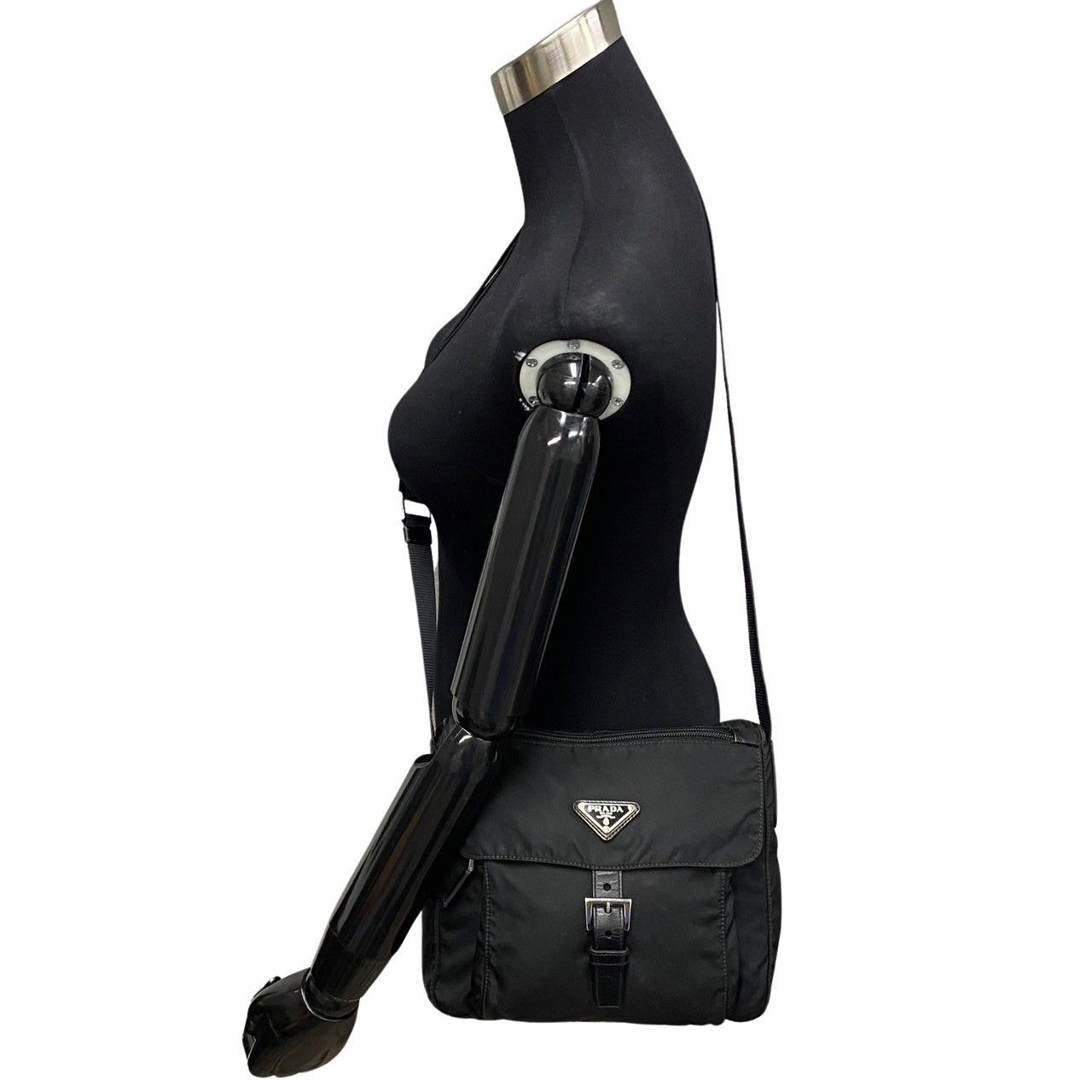 極美品】プラダ ナイロン メッセンジャー ショルダーバッグ ブラック