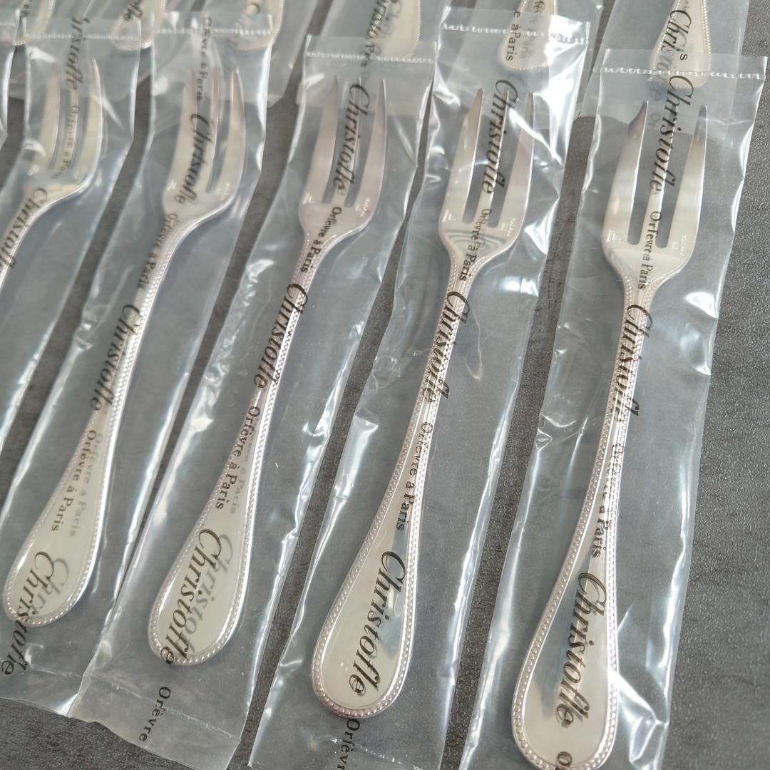 クリストフル パール ケーキフォーク コーヒースプーン 未開封 12点 き SKLAD-KIRPICHA_RU