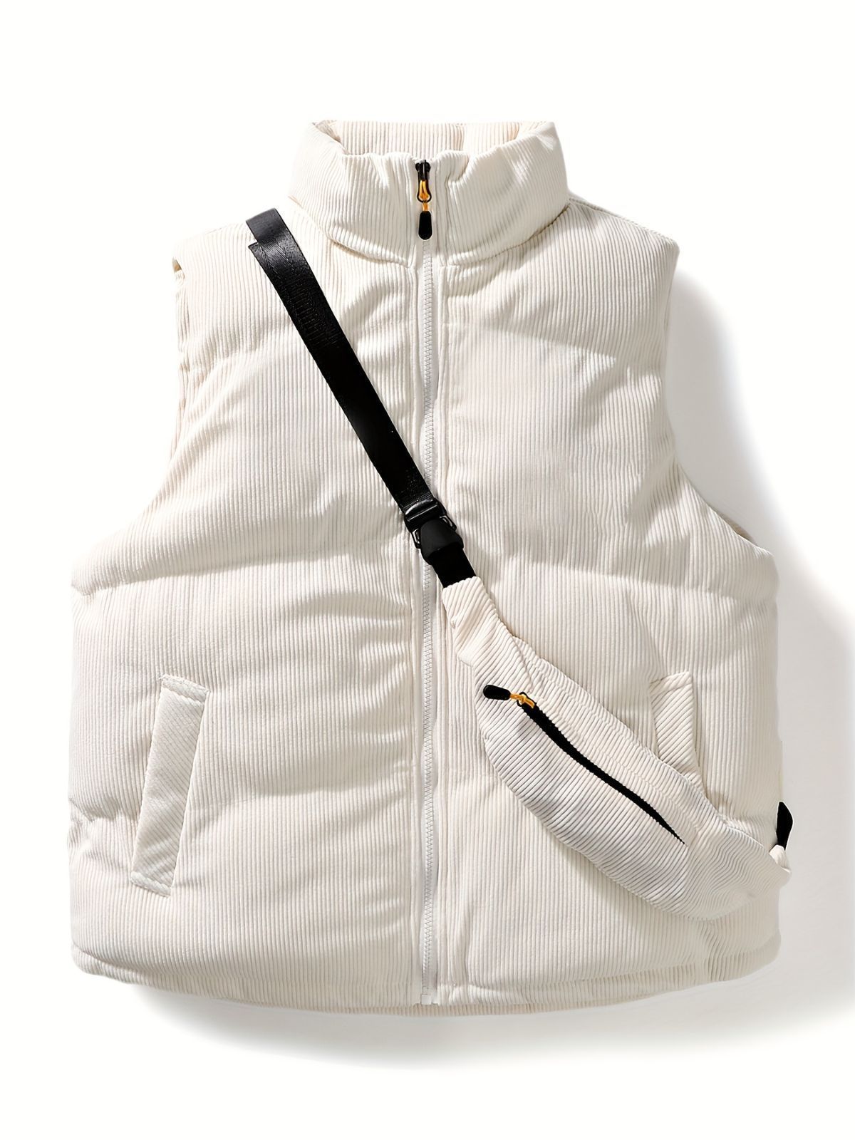 ジップアップベスト クロスボディバッグ