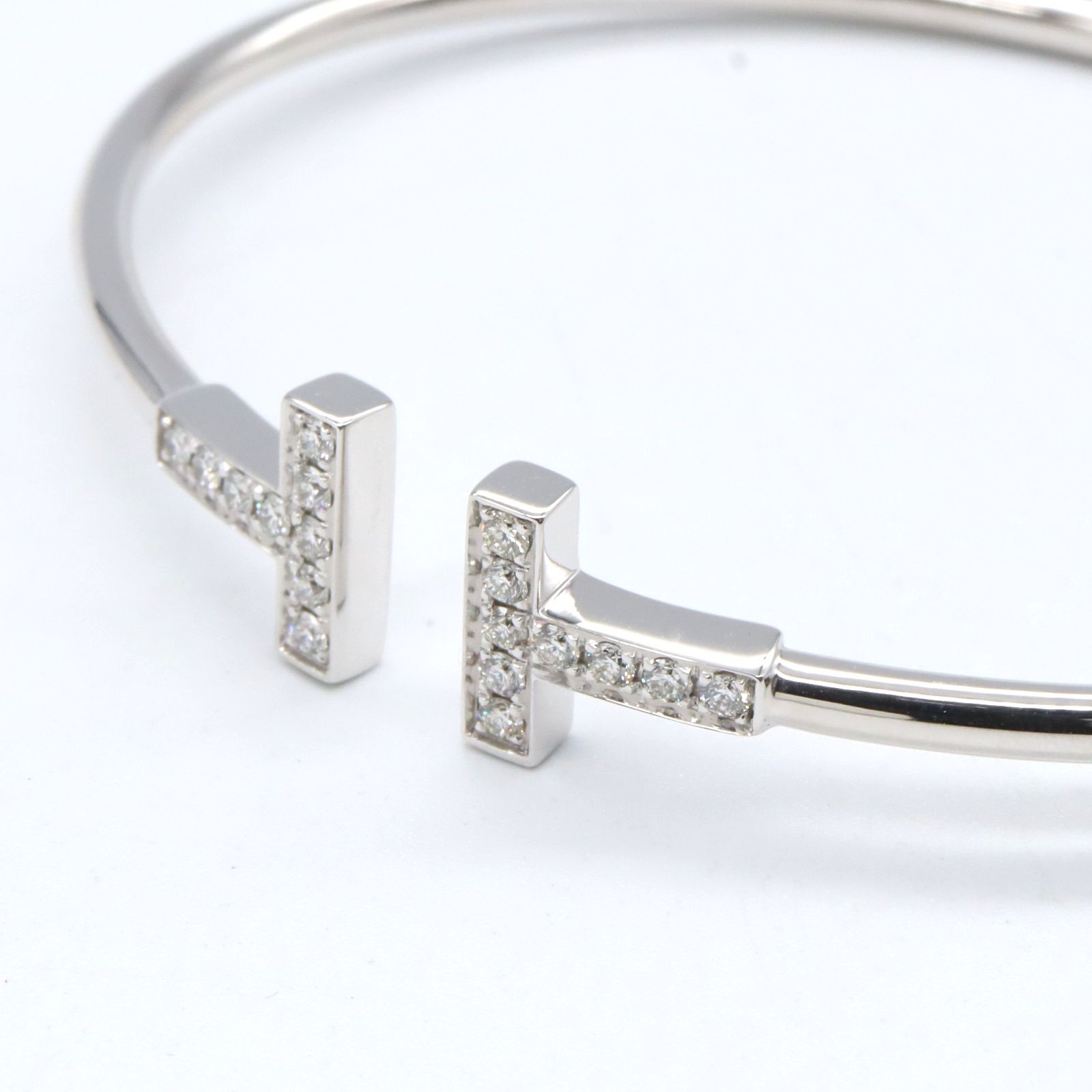 ティファニー TIFFANY＆CO バングル Tワイヤー ブレスレット ダイヤ 腕 