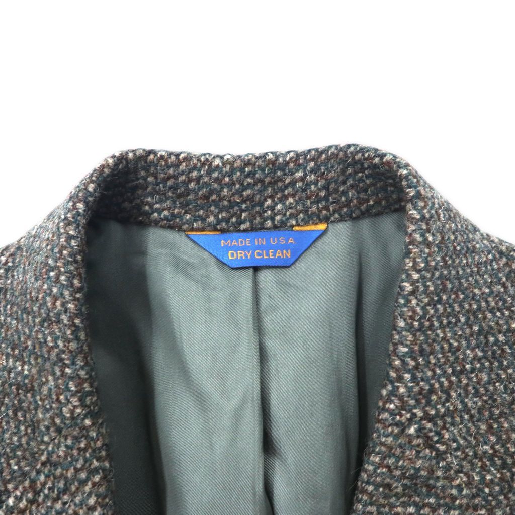 USA製　ペンドルトン　80〜90年代　ツイードジャケット　エルボーパッチ USA製 80年代 PENDLETON 2Bツイードジャケット 40 グレー ウール