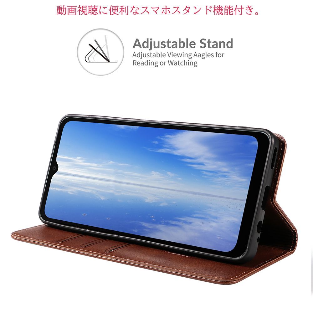 AQUOS wish4 手帳型 ケース PUレザーケース 人気 カード収納 おすすめ アクオス ウィッシュ フォー マグネット内蔵 SH52E スマホカバー シンプル ビジネス 手触りの良い高品質PUレザー使用