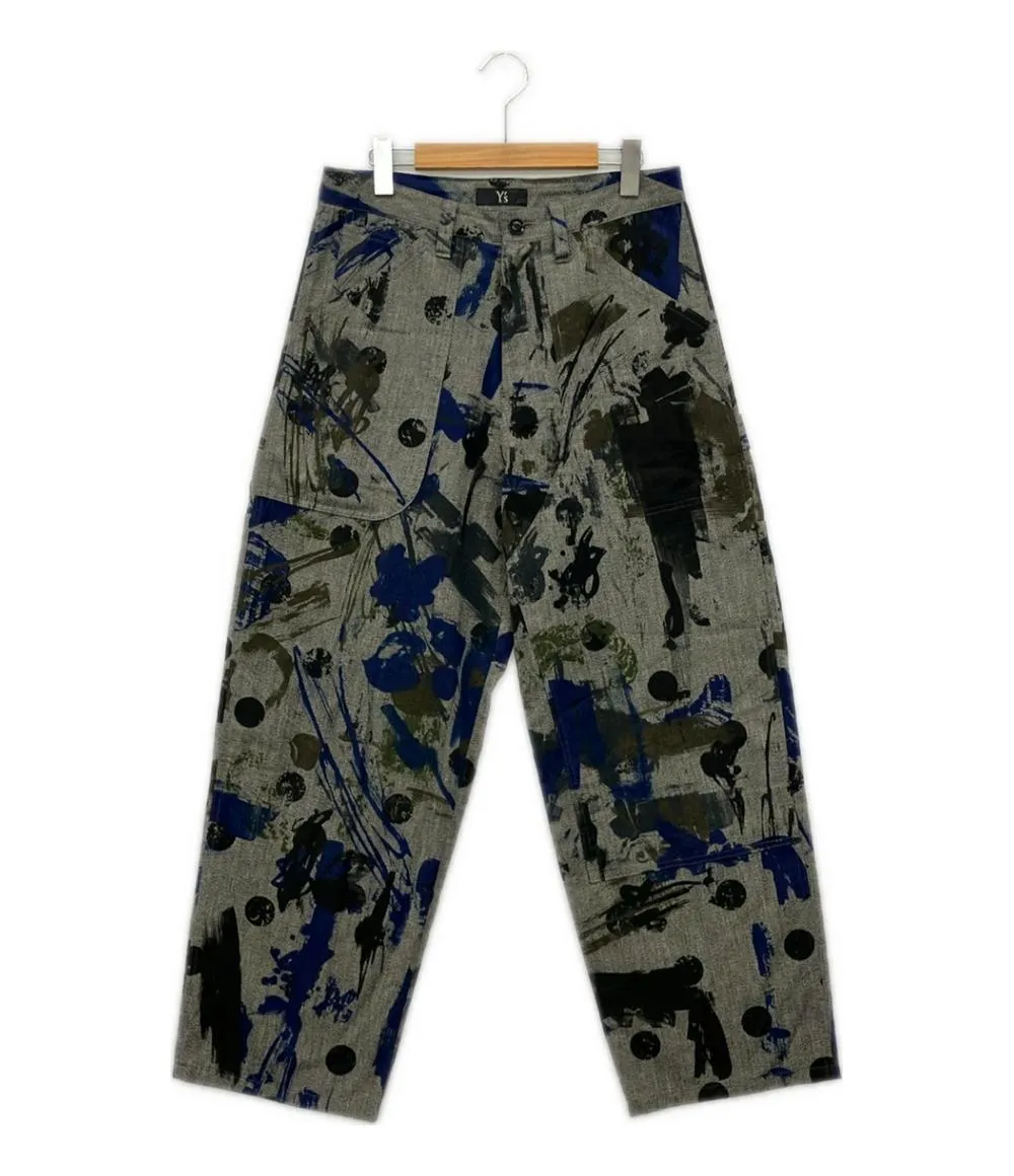 ワイズY's 安い ウールバイカラーポケットデザインパンツ 黒