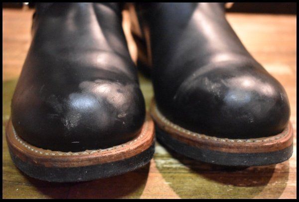  9 5 D 15年 レッドウィング 2976 ショート エンジニア 黒 ブラッククローム スチールトゥ プルオン ブーツ redwing FJ 078 エンジニアブーツ ブーツ 革靴