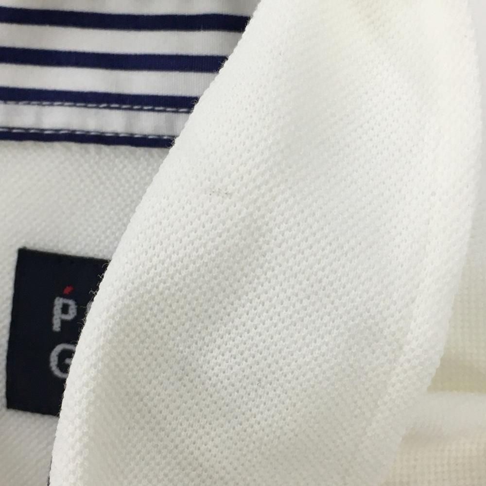 美品✨パーリーゲイツ 半袖ポロシャツ ワッペン 刺繍 ロゴ ホワイト 5(L) サイズ：4 PEARLY GATES パーリーゲイツ 半袖ポロシャツ ニコちゃん