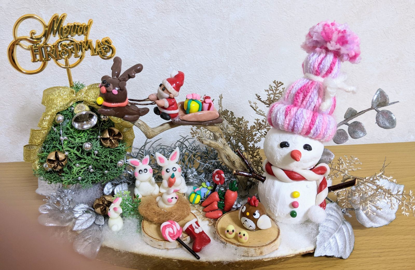 どんぐりアート♡冬のオブジェ　3点セット　　 　クリスマスオブジェ♡ どんぐりアート♡冬のオブジェ 3点セット クリスマスオブジェ♡