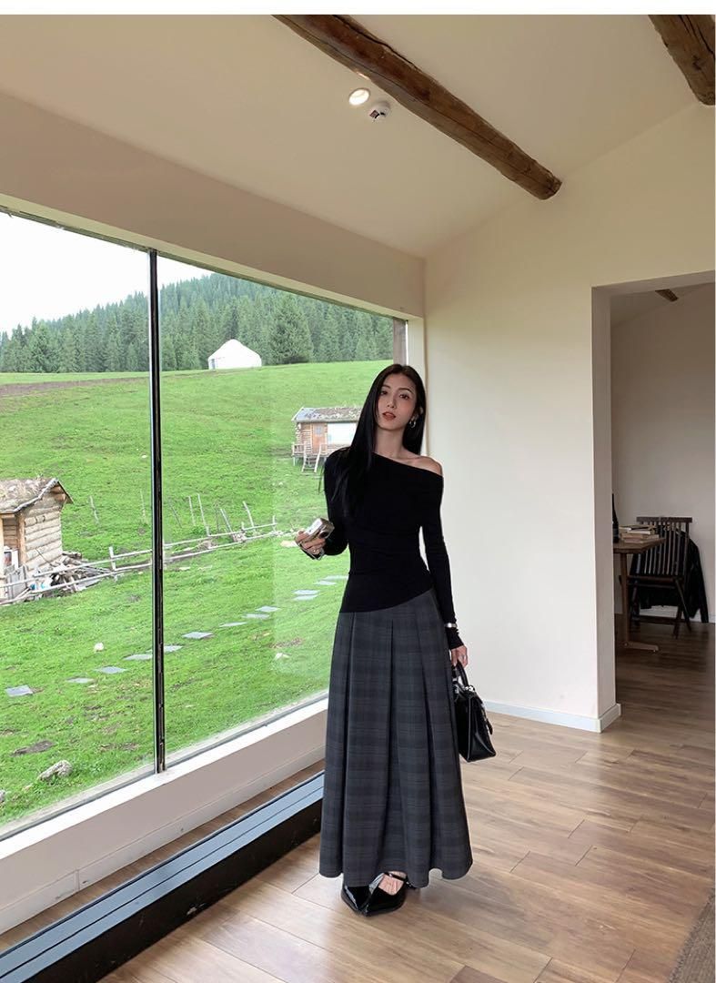 ロングプリーツスカート 春の高見えデート必須アイテム