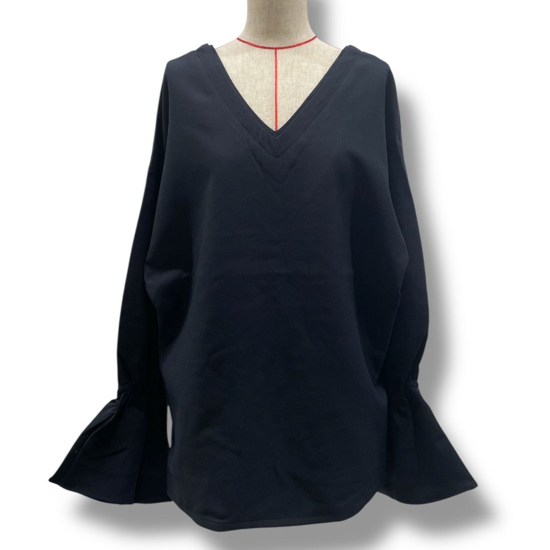 ♥ タグ付き seven dot セブンドット V Neck Pullover Vネック プルオーバー カットソー 長袖 SD22-VNP-NVY 紺色 ネイビー フリーサイズ レディース 秋 ゴーゴー古着マルイファミリー溝口店 2 No.38