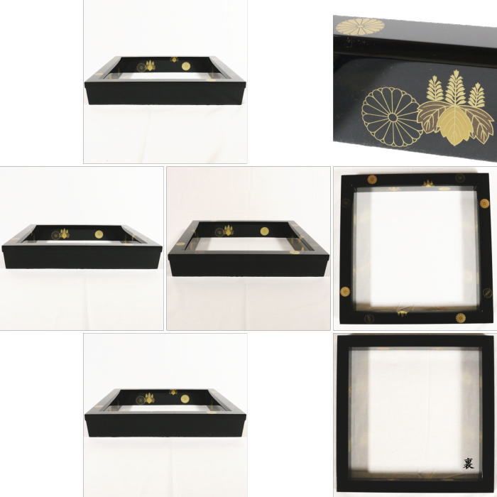 黒真塗 高台寺蒔絵 炉縁【塗師中村宗悦】共箱　250116き2 茶器/茶道具 なつめ（お薄器）】 大棗 黒塗り 高台寺蒔絵 中村