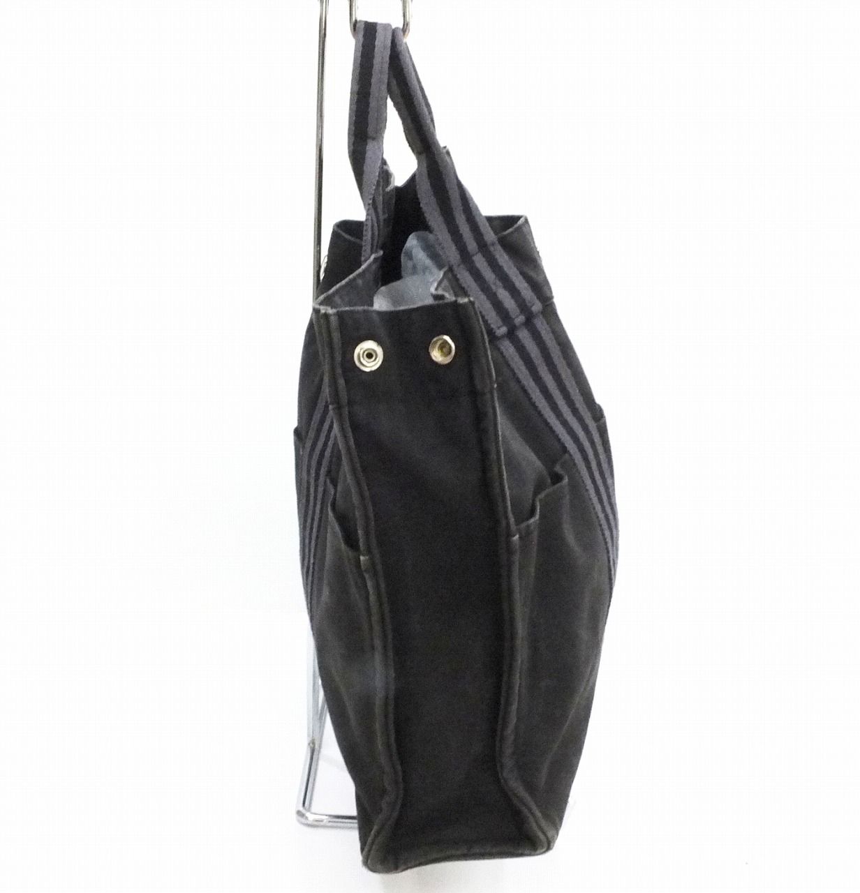 HERMES エルメス トートバッグ フールトゥMM ブラック キャンバス 