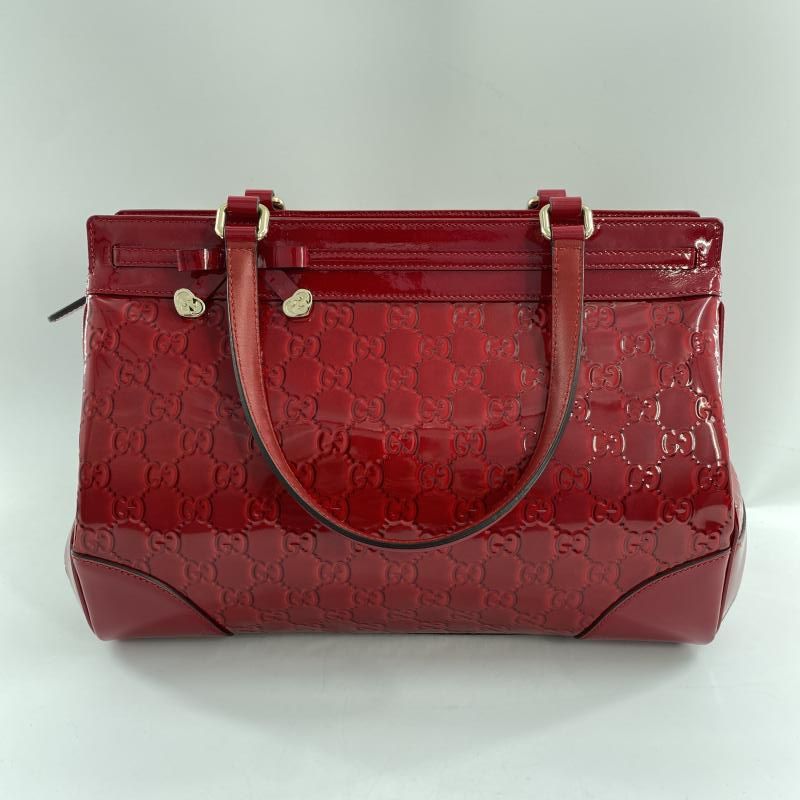 GUCCI トートバッグ 257612 525040 レッド グッチ シャイニーグッチシマレザー 10