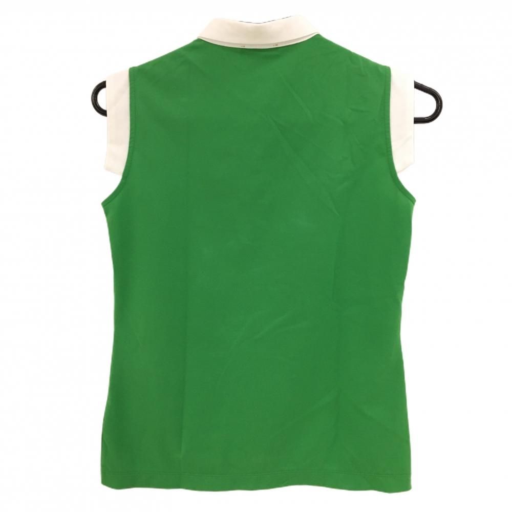 アルチビオ ノースリーブポロシャツ グリーン×白 ロゴプリント