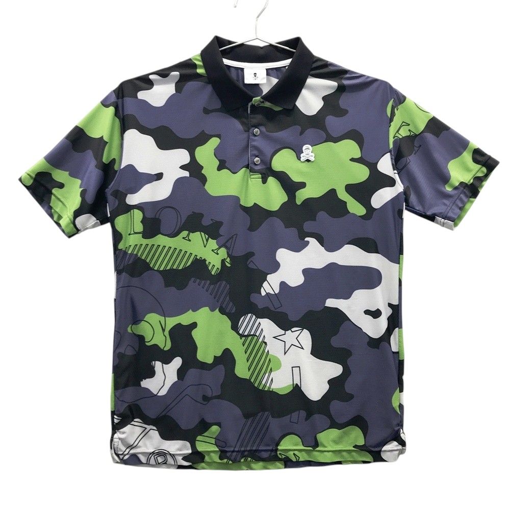 サイズ 48 MARK-LONA マークアンドロナ 半袖ポロシャツ カモフラ柄 パープル系 240101452807 ゴルフウェア メンズ ストスト