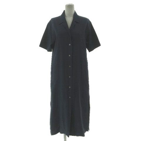 【中古】スティーブンアラン Steven Alan OPEN COLLAR SHIRT DRESS 8226-199-0408 ロング丈 ネイビー 紺 M レディース スティーブンアラン Steven Alan OPEN COLLAR SHIRT DRESS 8226-199