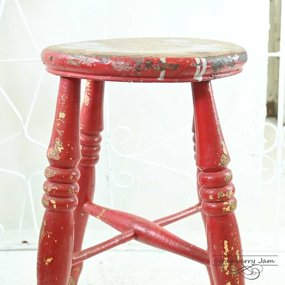 L3705-11 英国アンティーク スツール ヴィクトリア 赤 キッチンスツール L3705-11 英国アンティーク スツール ヴィクトリア 赤 キッチン