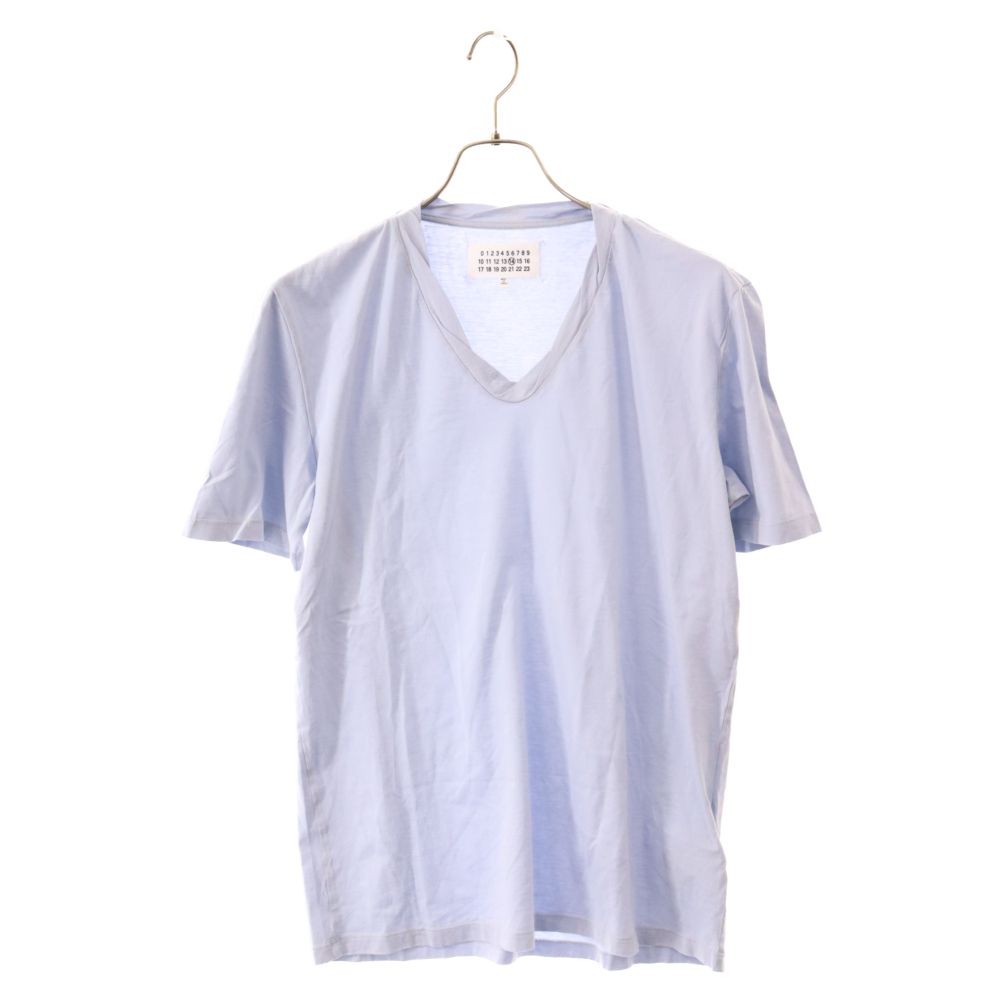 Martin Margiela 14 (マルタンマルジェラ) 14SS Vネック 半袖Tシャツ カットソー ブルー S30GC0451