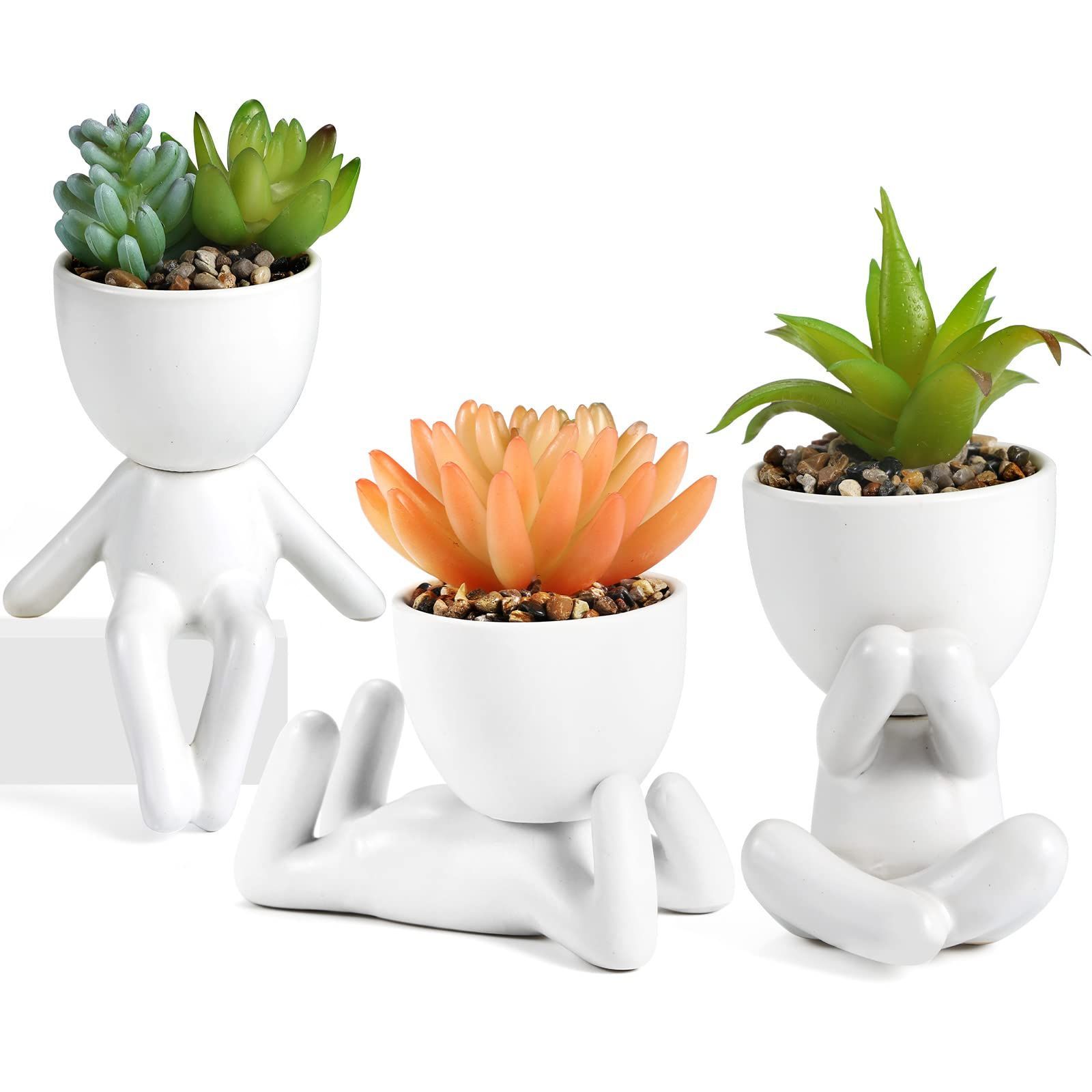 観葉植物 卓上鉢植え シミュレーション多肉植物 テーブルデコレーション 白 入 人工植物の装飾 造花