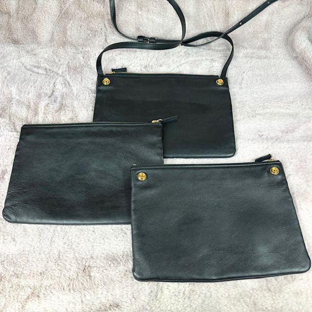 ☆良品☆ CELINE セリーヌ ショルダーバッグ トリオ スモール torio small セカンドバッグ クラッチバッグ 肩掛け 斜め掛け オール レザー 本革 アコーディオン ブラック 黒 レディース 鑑定済 B-151 - メルカリ