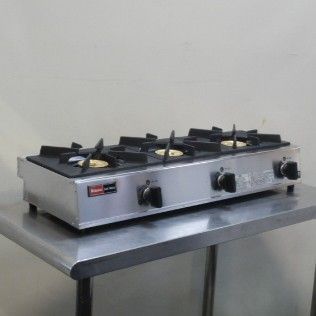 中古】2015年製 リンナイ RSB-306A 3口 LP ガス テーブル 卓上 コンロ 