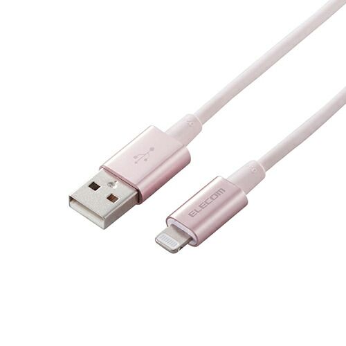 5個セット エレコム Lightningケーブル|準高耐久|アルミコネクタ|1.0m|ピンク MPA-UALPS10PNX5