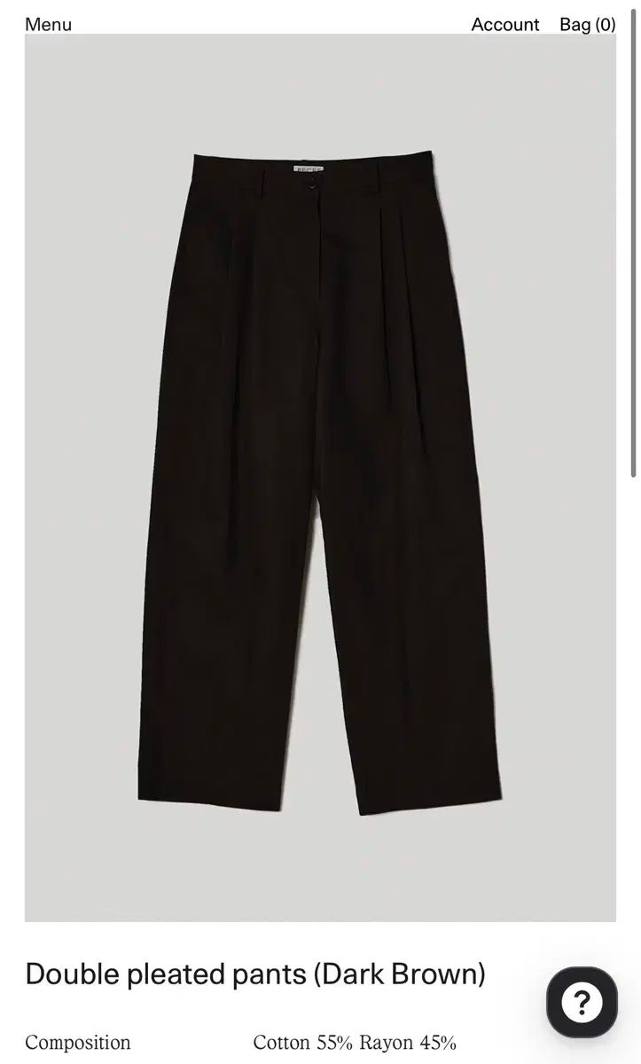 Peces double pleated pantsペセエス ダークブラウン