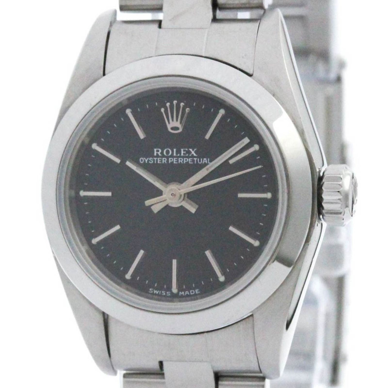 ロレックス ROLEX オイスターパーペチュアル 67180 U番 ステンレススチール 自動巻き レディース 時計 外装仕上げ済み