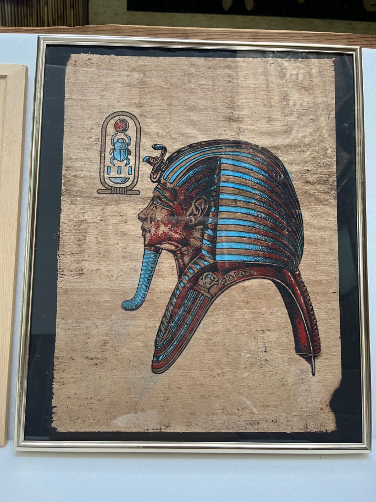 古代エジプトパピルス絵画 額縁 壁画 エジプト文字 絵画 アート レトロ 額縁
