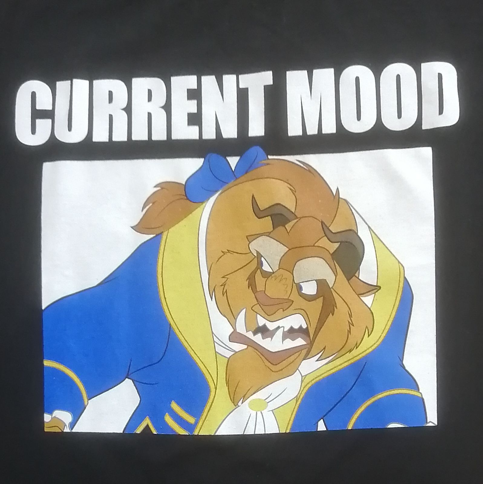 Disney ディズニー　美女と野獣「CURRENT MOOD」プリントＴシャツ　サイズＬ