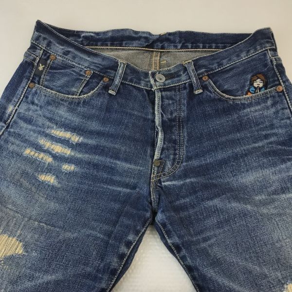 日本製★/YEN JEANS/エンジーンズ/MICHIKO  KOSHINO★LOT-110/ヴィンテージ加工/デニムパンツ【メンズW32/股下86cm/インディゴ】Trousers◆cBH448  #BUZZBERG