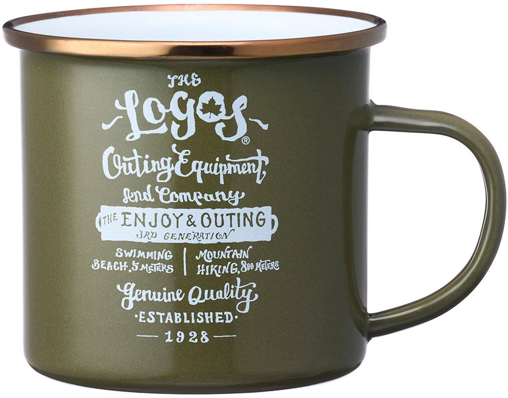 ロゴス LOGOS アウトドア LOGOS クラシコホーローマグ オリーブ マグカップ 360ml コップ キャンプ ピクニック ランチ バーベキュー BBQ 耐熱性 耐久性 レトロ カップ  81280061 ロゴス LOGOS アウトドア LOGOS クラシコホーローマグ オリーブ