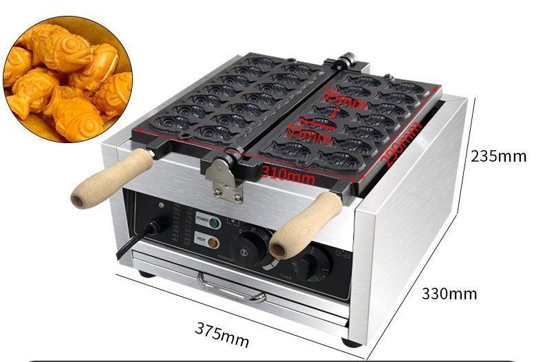 業務用14穴ミニたい焼き机電ホットちくわ製作設備両面膨化机加熱