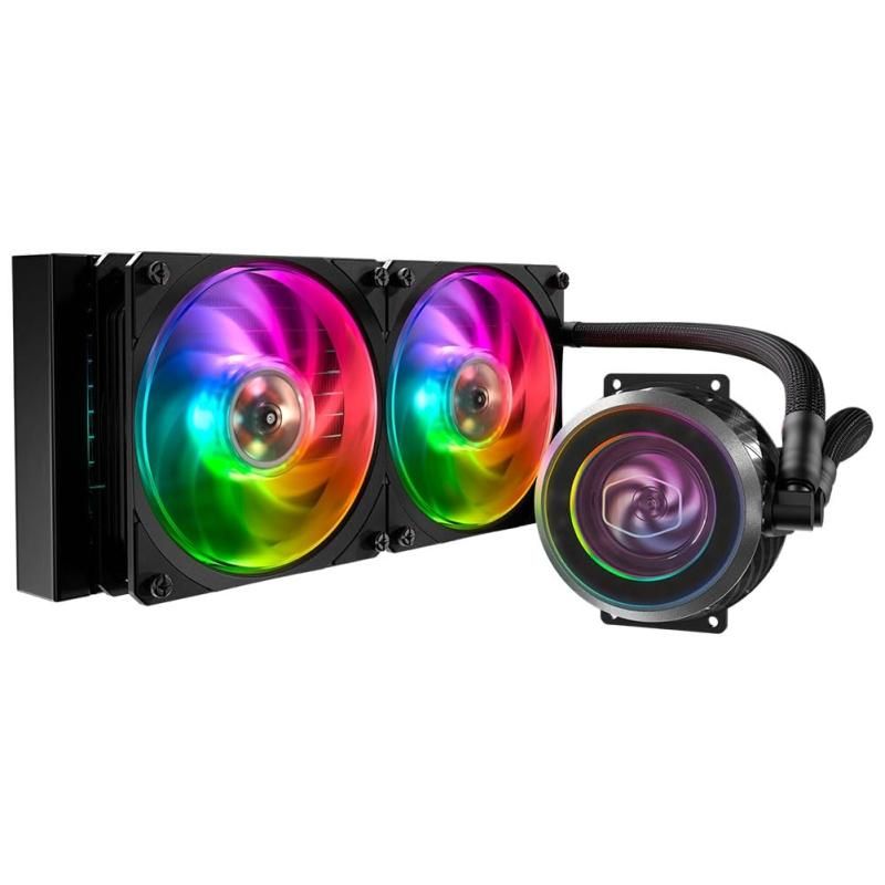Cooler Master MasterLiquid ML240P Mirage ARGB クローズループ AIO CPU 液体クーラー 240ラジエーター 透明ポンプ アドレス RGB照明 デュ