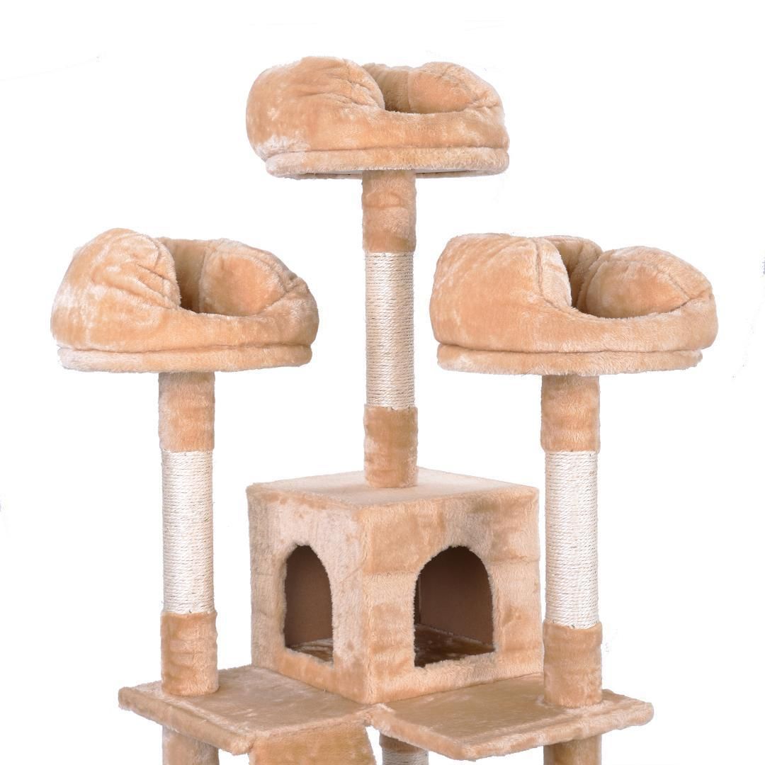 キャットタワー 据え置き おしゃれ 全高185cm 爪とぎ 麻紐 豪華な