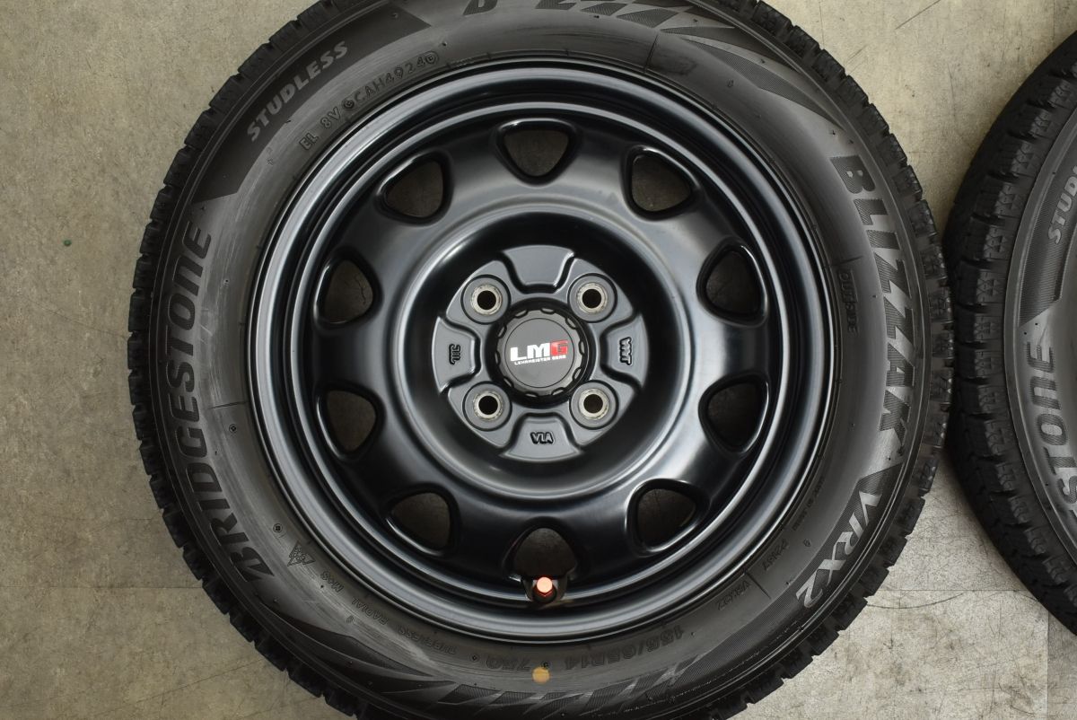 製 バリ溝 LMG OFF-STYLE 14in 4.5J 45 PCD100 ブリヂストン ブリザック VRX2 155 65R14 N-BOX ワゴンR アルト タント ムーヴ TRITUETUBI_COM