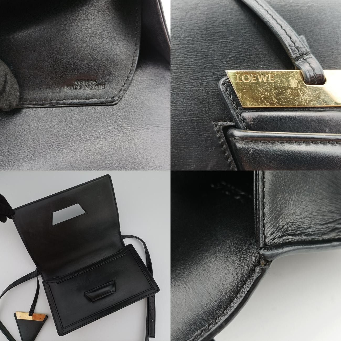 ロエベLoeweバルセロナブラックレザー061606