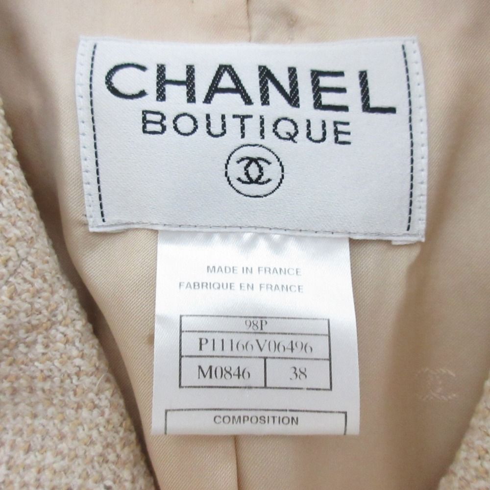 良品 98P CHANEL シャネル ヴィンテージ サマーツイード ダブル  
