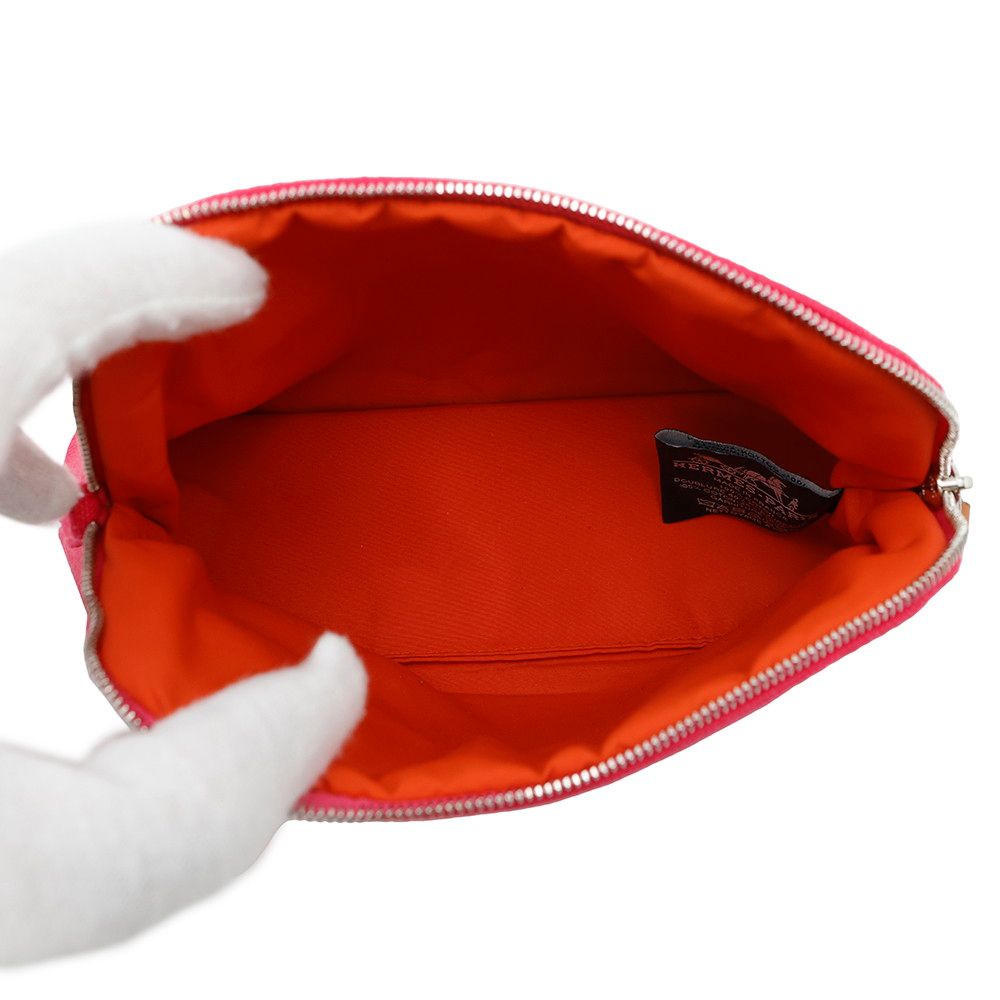 エルメス ポーチ ボリードポーチ ミニ ハイビスカス/シルバー金具  