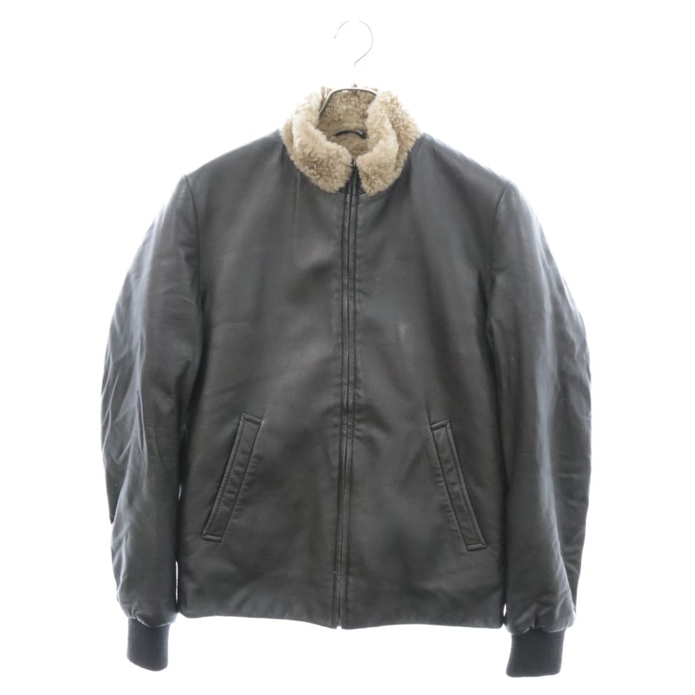 Martin Margiela 14 (マルタンマルジェラ) Lamb Leather Jacket ラムレザーボアジャケット ブルゾン ブラック  30AM0228X7263 130026541 - メルカリ