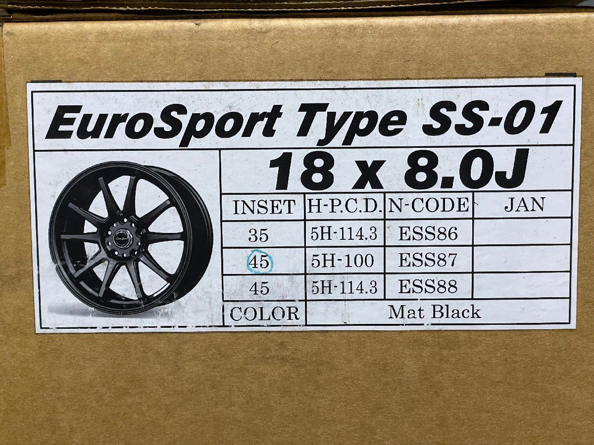 新品 BLEST EuroSport Type SS-01 ブレスト ユーロスポーツ 18インチ 4本 8J5HPCD100+45 マットブラック BRZ カローラスポーツ等　(VHZ085) 新品 BLEST EuroSport Type SS-01 ブレスト ユーロスポーツ 18インチ 4